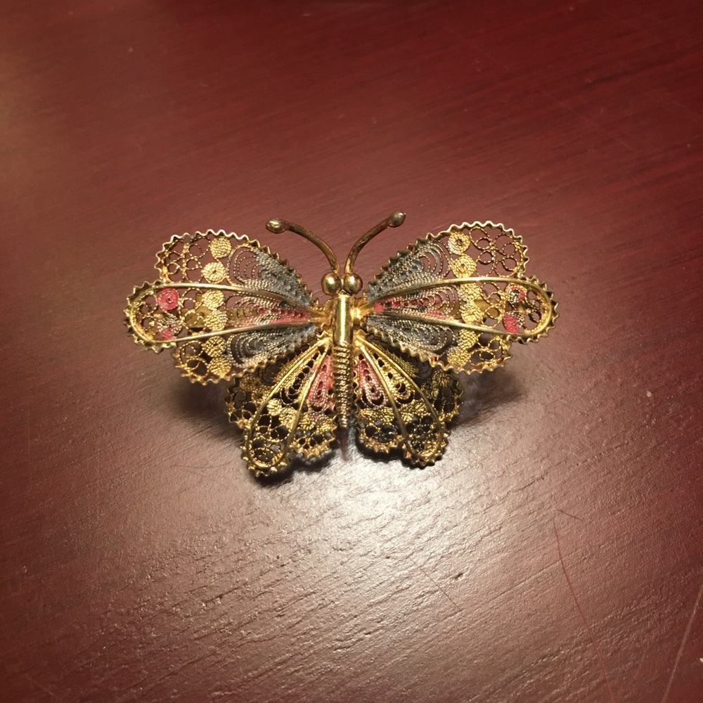 💫💥Vintage Filigree Butterfly Brooch, 800 Silver✨